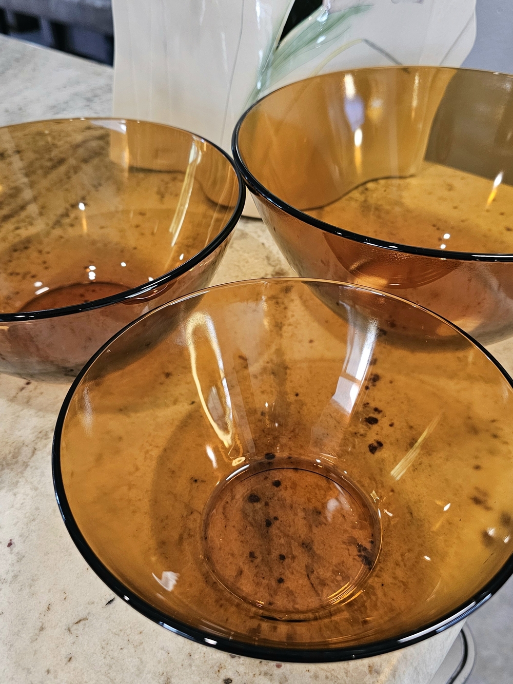 Vintage Arcopal France Amber Tempered Glass Nesting Mixing Bowls – Set of 3